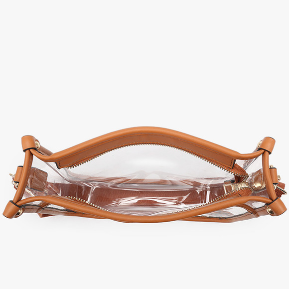 Posie Clear Crossbody with Vegan Leather Trim Silver - Picture 3 of 3